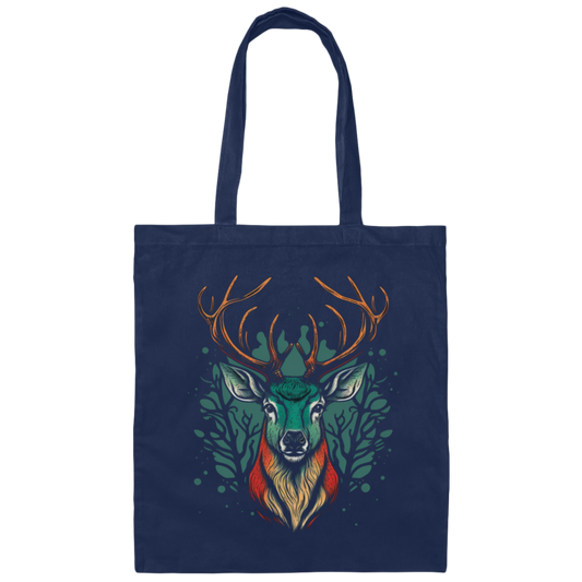 A Deer Head, Love Deer Gift, Deer Head Love Gift, Best Of Deer Retro Canvas Tote Bag