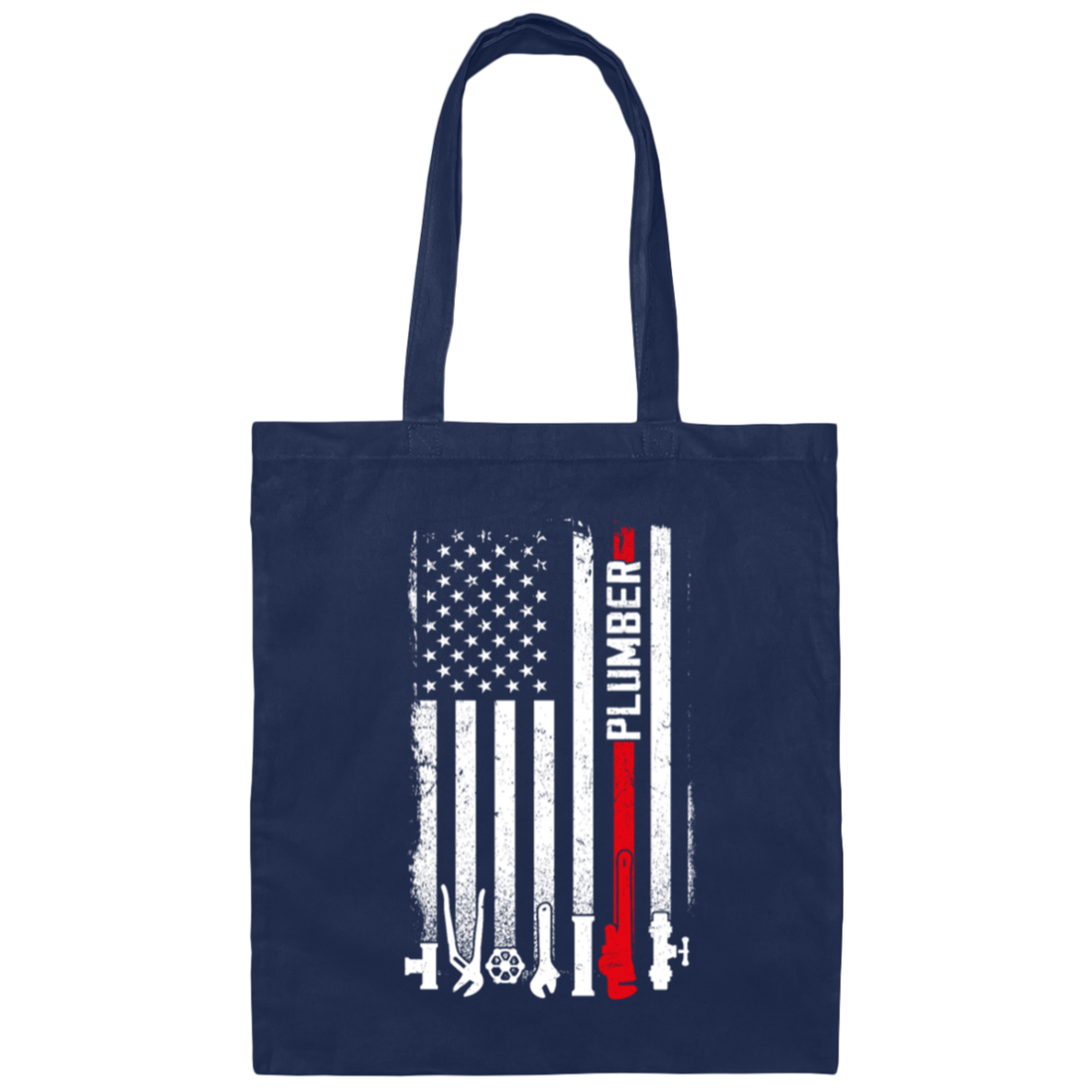 Plumber Gift Lover American Flag My Plumber Canvas Tote Bag