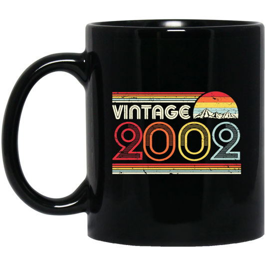 18th 2002 Birthday Gift, Product Classic, Vintage 2002, Love 2002 Black Mug