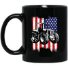 Farm Tractor Usa Flag, Patriotic Vintage Black Mug