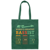 Retro Bassist Dad, Guitar Dad Gift, Love Music, Best Of Music Canvas Tote Bag