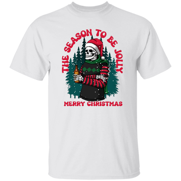 The Season To Be Jolly, Merry Christmas, Trendy Christmas, Skeleton Santa Unisex T-Shirt