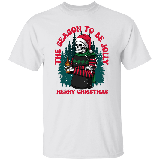 The Season To Be Jolly, Merry Christmas, Trendy Christmas, Skeleton Santa Unisex T-Shirt