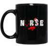 Nurse Christmas, Love Nurse, Love Christmas, Xmas Pattern Black Mug