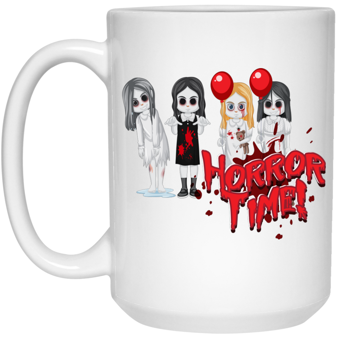 Horror Time, Horror Nigth, Happy Halloween, Cute Ghost White Mug