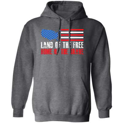 Land Of The Free Home Of The Brave, American Flag Pullover Hoodie