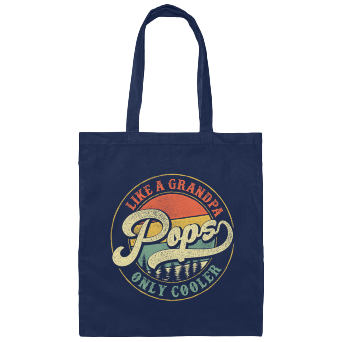 Retro Pops Like A Grandpa Only Cooler, Pops Vintage Canvas Tote Bag