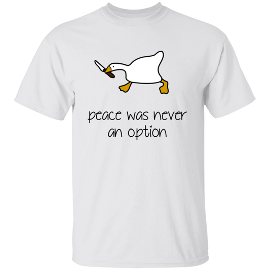 Peace Was Never An Option, Duck Running, Duck Hold Knife Unisex T-Shirt