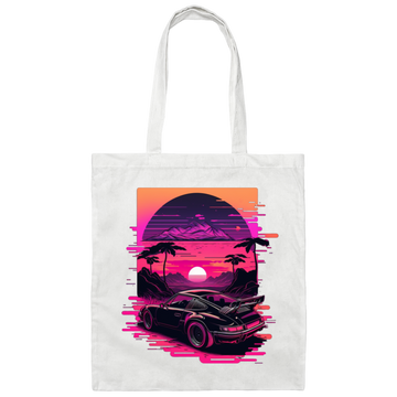 Race Car, Car Lover, Racing Car In Neon, Best Car Gift, Car On Race Canvas Tote Bag