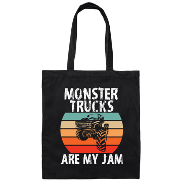 Monster Trucks Are My Jam, Truck Lover, Best Truck, Retro Truck Gift Canvas Tote Bag