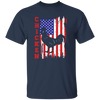 Chicken Silhouette, American Chicken, American Flag Unisex T-Shirt