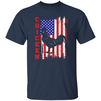 Chicken Silhouette, American Chicken, American Flag Unisex T-Shirt