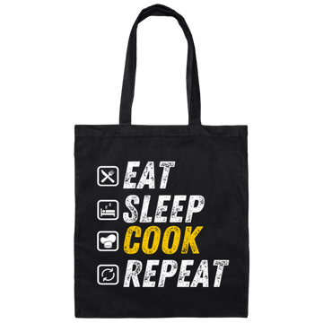 Eat Sleep Cook - Funny Grunge Cooking Canvas Tote Bag