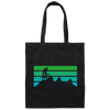 Mountains Vintage, Old With Mountain Bikers, Cycling Family, Green Moutain Canvas Tote Bag
