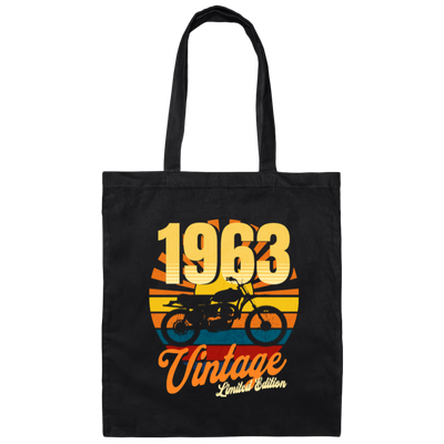 Vintage 1963 Gift, Motorbike Lover, Born In 1963, Limited Edition Canvas Tote Bag