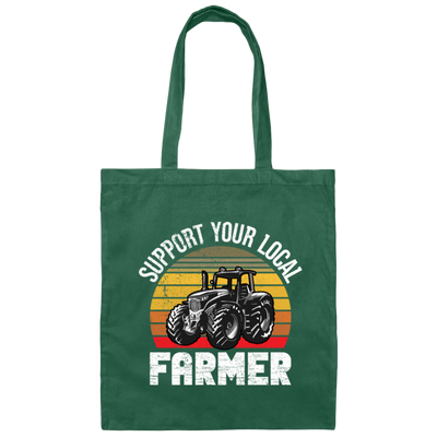 Farming Love Gift, Support Your Local Farmer, Best Farmer Lover, Retro Farm Gift Canvas Tote Bag