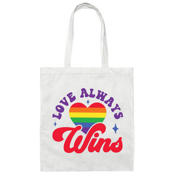 Love Always Wins, LGBT Gift, Pride's Day, Respect LGBT Canvas Tote Bag