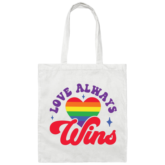 Love Always Wins, LGBT Gift, Pride's Day, Respect LGBT Canvas Tote Bag