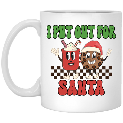 I Put Out For Santa, Love Santa, Groovy Santa, Xmas White Mug