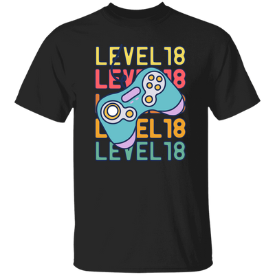 Gamer, Level 18 Up, 18th Birthday, Play Station, Game Player Unisex T-Shirt