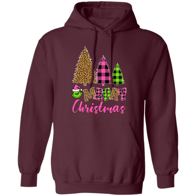 Leopard Christmas, Plaid Christmas, Trendy Grinch, Merry Christmas, Trendy Christmas Pullover Hoodie