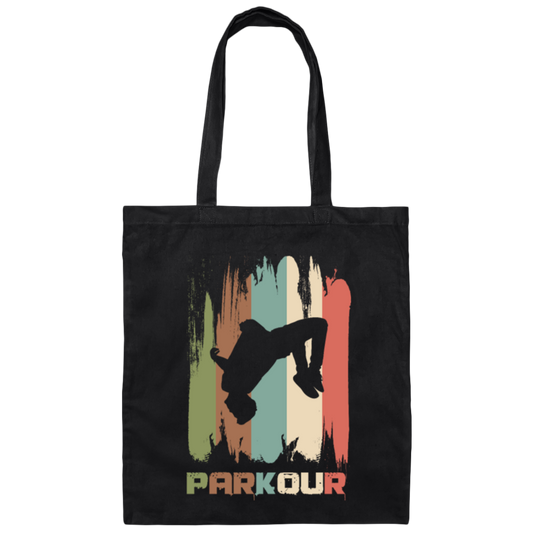 Movement Obstacle Course Parkour Vintage, Silhouette Freerunners Canvas Tote Bag
