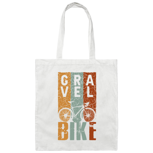 Vintage Gravelbike Mountain, Three Color Retro Bicycle, Gravel Bike Canvas Tote Bag