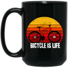 Bicycle Is Life, Ride A Bike, Retro Tone, Classic Style, Love Bike Black Mug