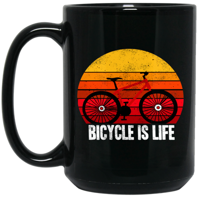 Bicycle Is Life, Ride A Bike, Retro Tone, Classic Style, Love Bike Black Mug