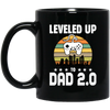 Leveled Up To Dad 2.0, Retro Father's Day, Love Daddy, Vintage City Black Mug