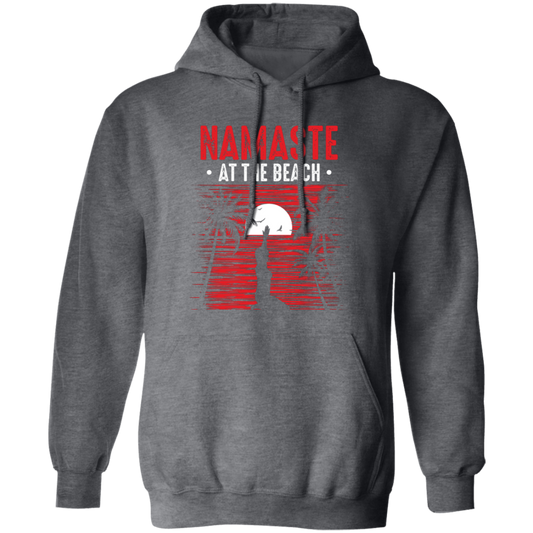 Namaste At The Beach, Retro Yoga, Yoga On Seaside Pullover Hoodie