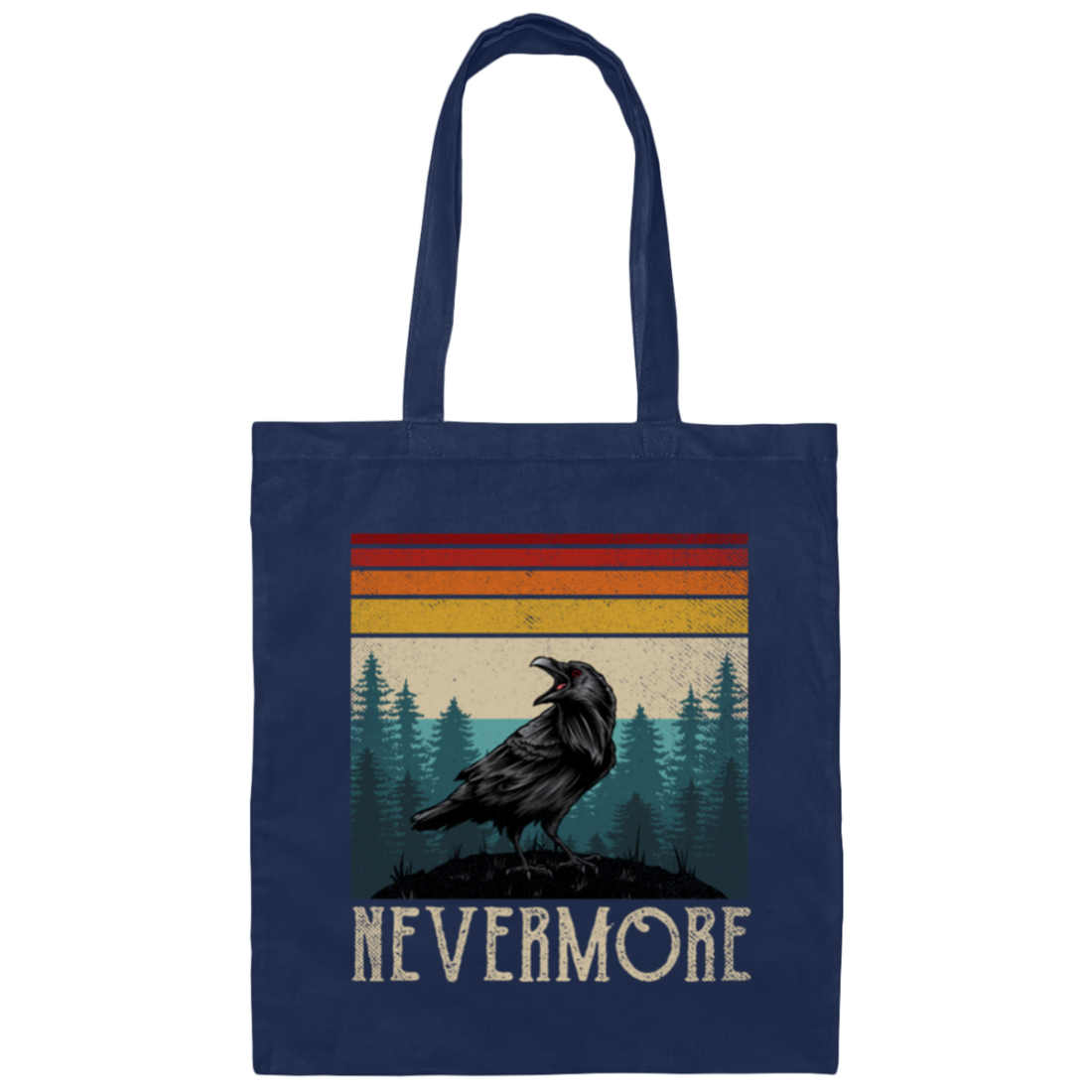 Nevermore Edgar Allan Poe Raven Gift Retro Vintage Canvas Tote Bag