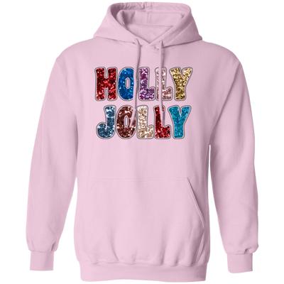 Holly Jolly, Sequin Holly Jolly, Blink Glitter Christmas, Merry Christmas, Trendy Christmas Pullover Hoodie