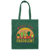 Retro What The Fucculent Succulents Cactus Plants Canvas Tote Bag