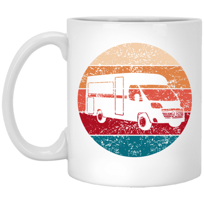 Camper Retro, Camping Vintage, Sun Gift For Camping Lover, Like To Camp White Mug