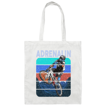 Mountain Bike Gift, Downhill Extrem Sport, Adrenalin Love Gift, Retro Canvas Tote Bag