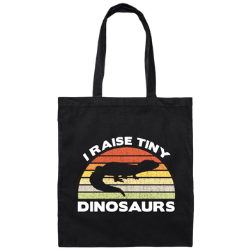 Funny Leopard, Gecko Pet, Lizard Retro, Giant Lizard, I Raise Tiny Dinosaurs Canvas Tote Bag