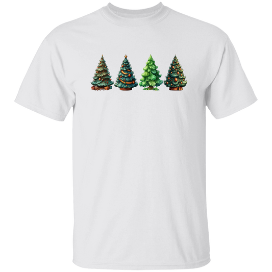 Xmas Tree, Set Of Christmas Trees, Four Xmas Trees, Merry Christmas, Trendy Chrismas Unisex T-Shirt