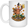 Turkey With Beer, Thanksgiving's Day, Thankful With Beer White Mug