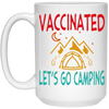 Funny Vaccination and Camping Hiking Vaccinated Gift For Camping Lovers Vintage White Mug