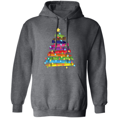 Crayon Xmas Tree, Crayon-mas Tree With Light Line, Merry Christmas, Trendy Christmas Pullover Hoodie