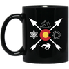 Denver Colorado, Snowboarding Direction, Sun Snow And Mountain Black Mug