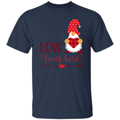 Love Lives Here, Loving Gnome, Cute Gnome, Valentine, Valentine's Day, Trendy Valentine Unisex T-Shirt