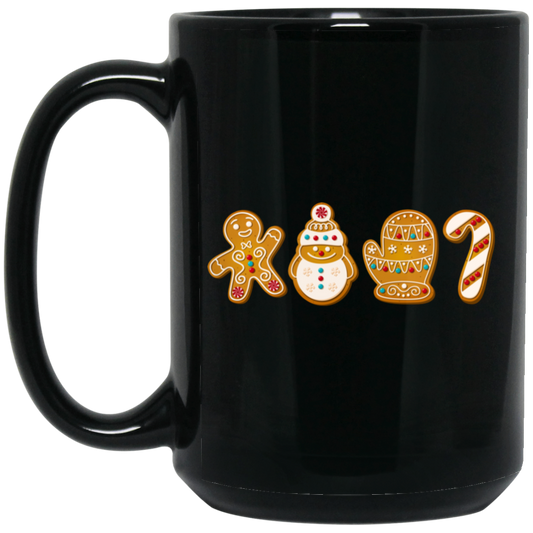 Christmas Cookie, Gingerbread, Snowman Cookie, Merry Christmas, Trendy Christmas Black Mug