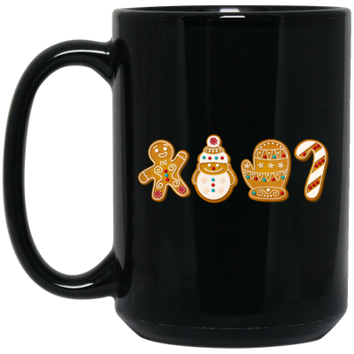 Christmas Cookie, Gingerbread, Snowman Cookie, Merry Christmas, Trendy Christmas Black Mug