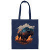 Buffalo Love Gift, Buffalo On A Field, Vintage Style, Cool Buffalo Canvas Tote Bag