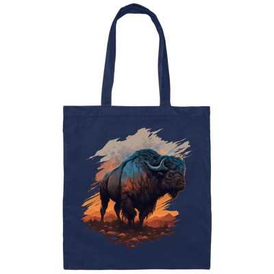 Buffalo Love Gift, Buffalo On A Field, Vintage Style, Cool Buffalo Canvas Tote Bag