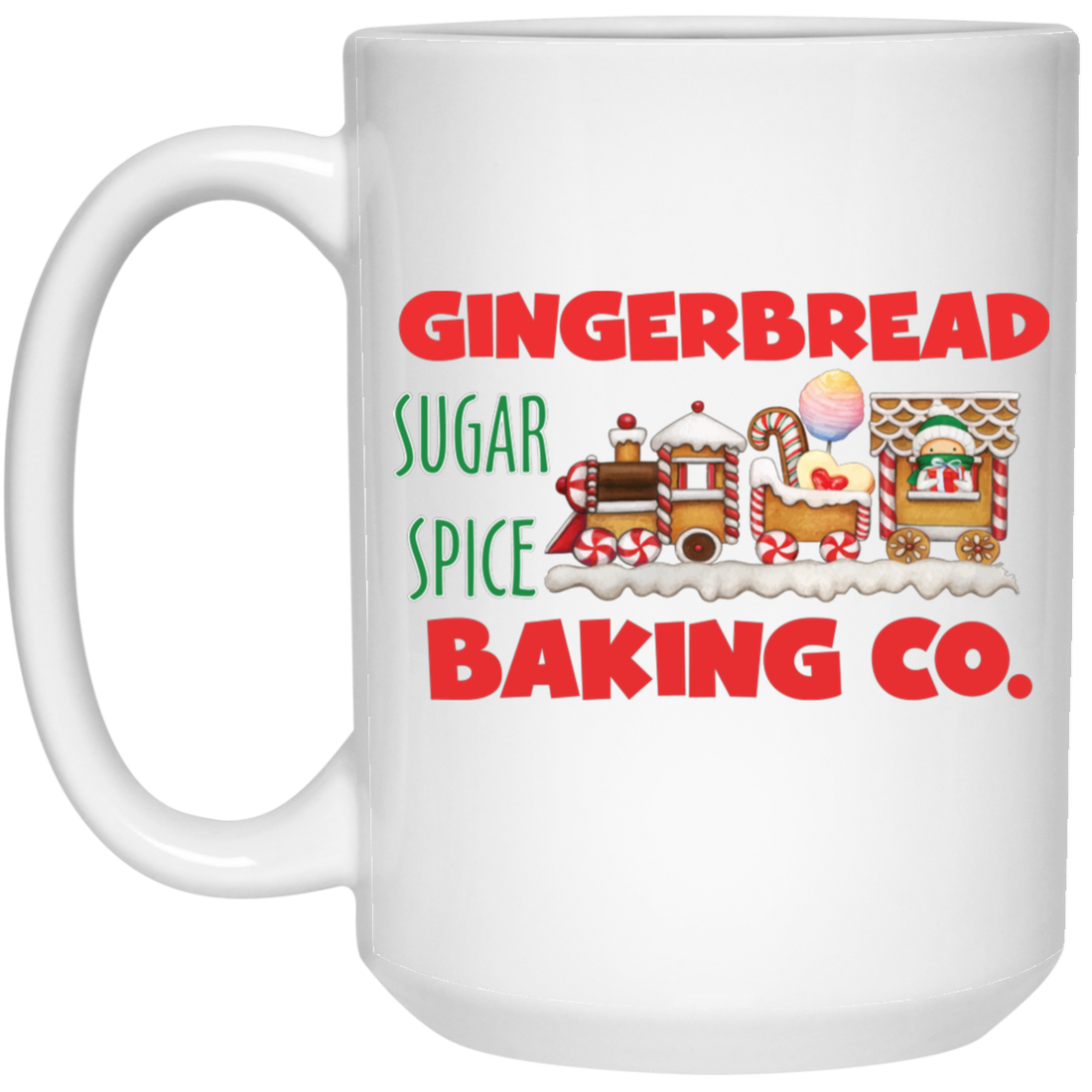 Gingerbread Baking Company, Sugar Spice, Sweet Gingerbread, Merry Christmas, Trendy Christmas White Mug