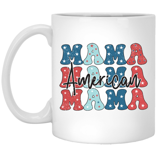 Mama, American Mama, Groovy Mama, Mommy's Day White Mug