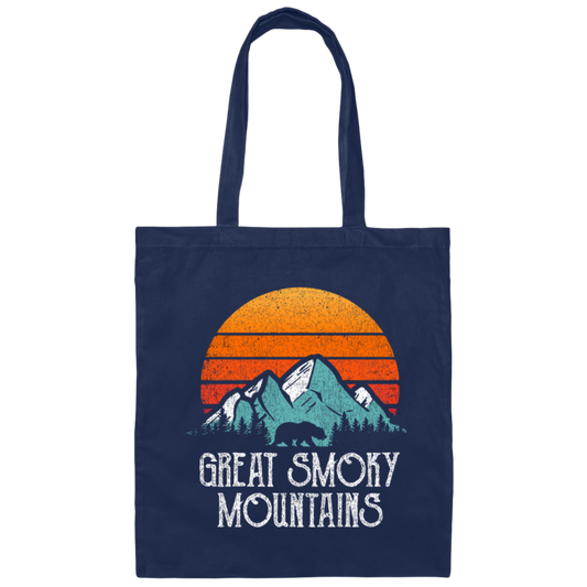 Retro Great Smoky Mountains National Park Bear Canvas Tote Bag